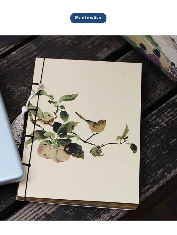 Chinese Ink Painting Thread-Bound Notebook — A5, 80 Sheets, Gold Tassel