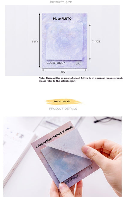 Planet Oil Painting Sticky Notes — 30 Sheets, 7.3cm Square