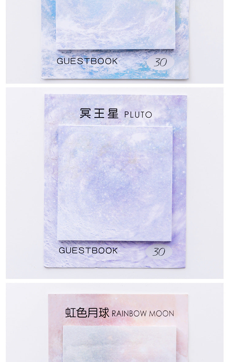 Planet Oil Painting Sticky Notes — 30 Sheets, 7.3cm Square