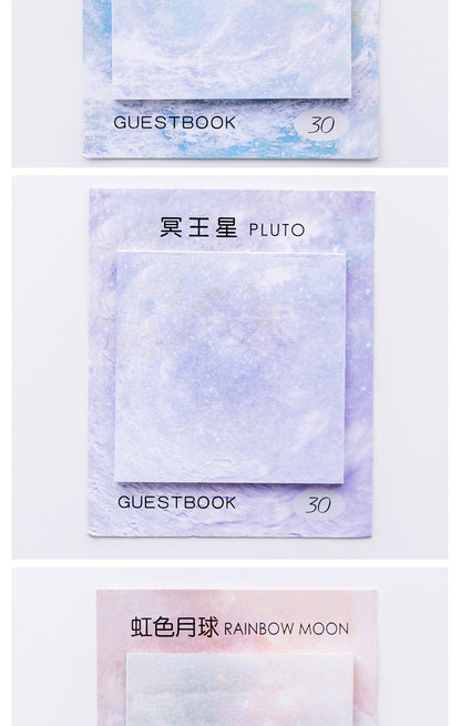 Planet Oil Painting Sticky Notes — 30 Sheets, 7.3cm Square