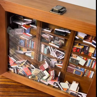 Wooden Bookshelf Ornament | Antique Wood, 25.4cm
