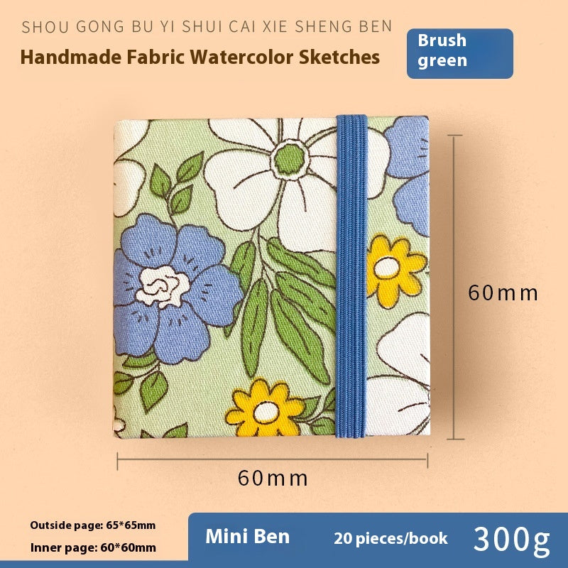 Feiluniao Watercolor Notebook Fabric Handmade Mini Portable Portable Character Sketch Hand Painted Graffiti Drawing Book