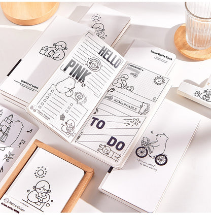 Paper New Small White Book Simple Style Plaid Journal Book Children's Notebook Mesh Notebook
