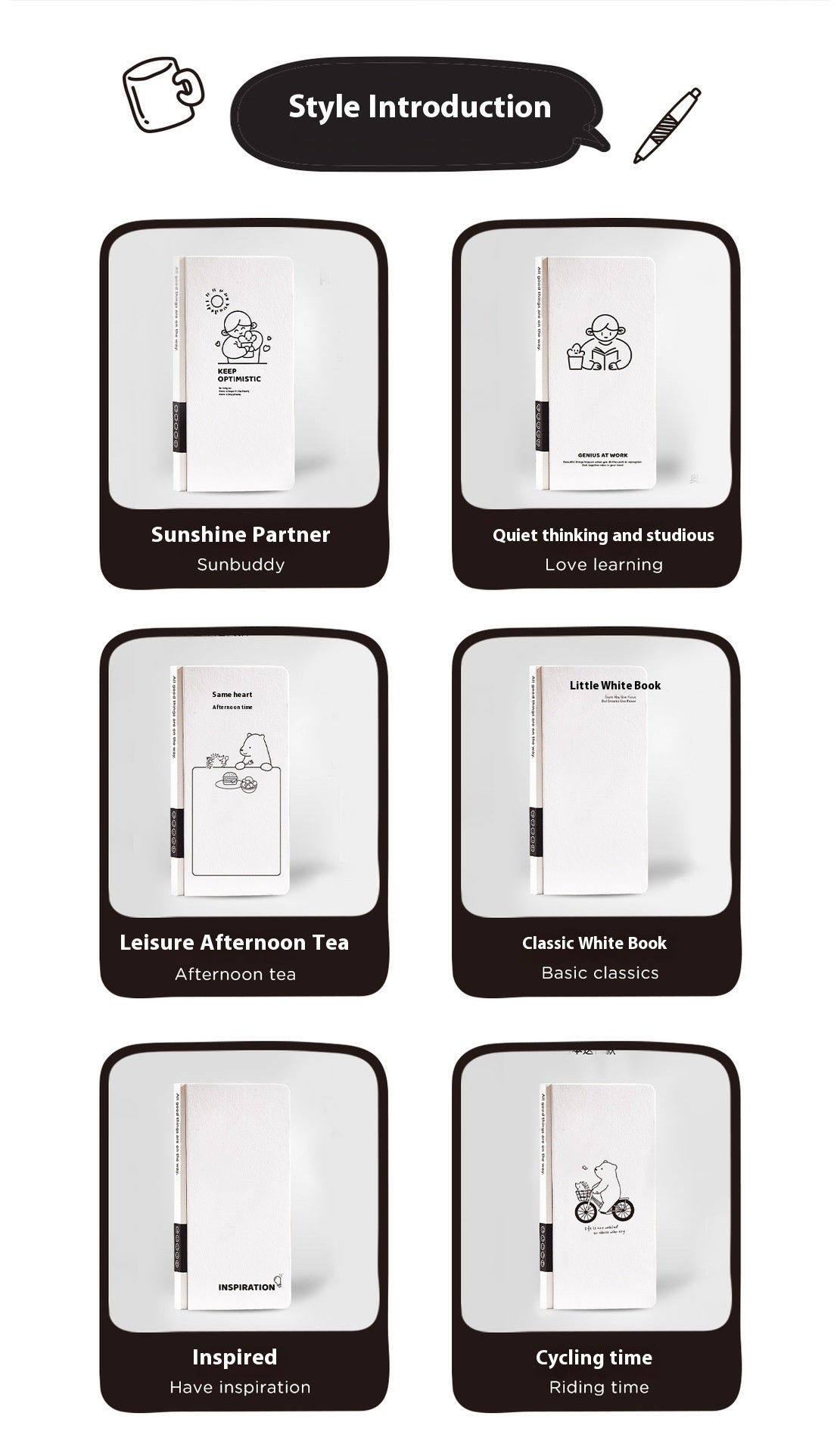Paper New Small White Book Simple Style Plaid Journal Book Children's Notebook Mesh Notebook
