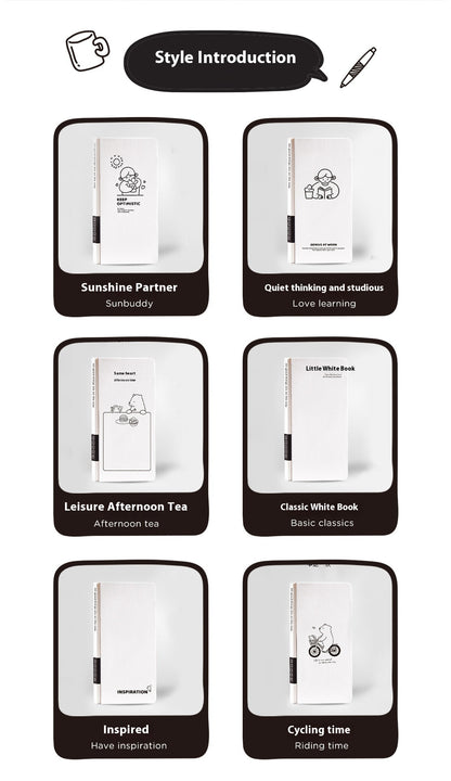 Paper New Small White Book Simple Style Plaid Journal Book Children's Notebook Mesh Notebook