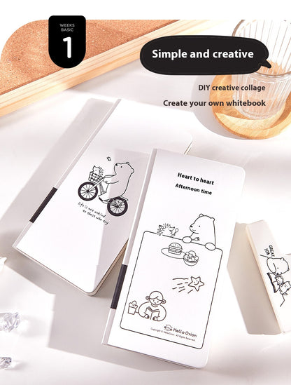 Paper New Small White Book Simple Style Plaid Journal Book Children's Notebook Mesh Notebook