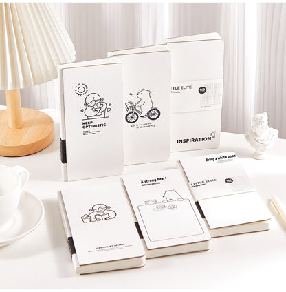 Paper New Small White Book Simple Style Plaid Journal Book Children's Notebook Mesh Notebook