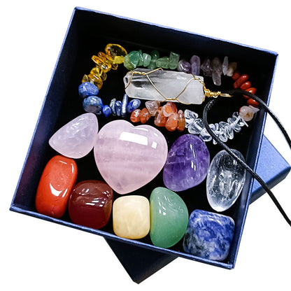 Natural Crystal Stone Chakras Bracelet | 11pcs Set