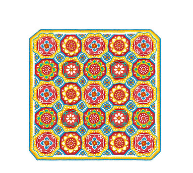 Cotton Crochet Blanket | Handmade, Pink Blue, 107cm