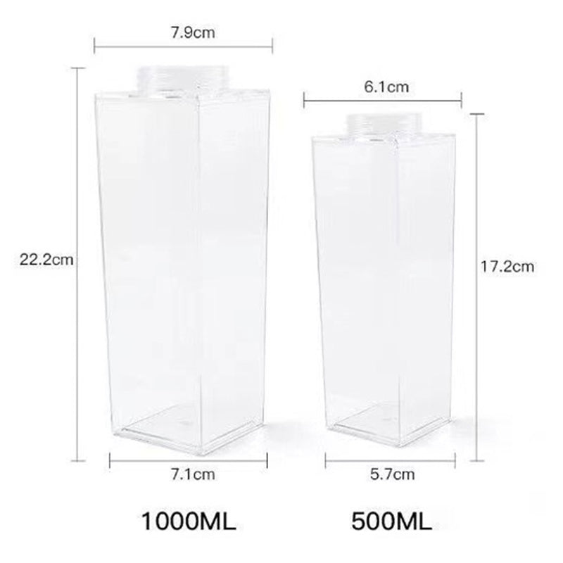 Plastic Milk Cup | Square Water Bottle, Milk Tea