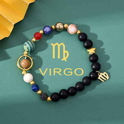 Tiger Eye Zodiac Bracelet | Natural Stone, 8mm