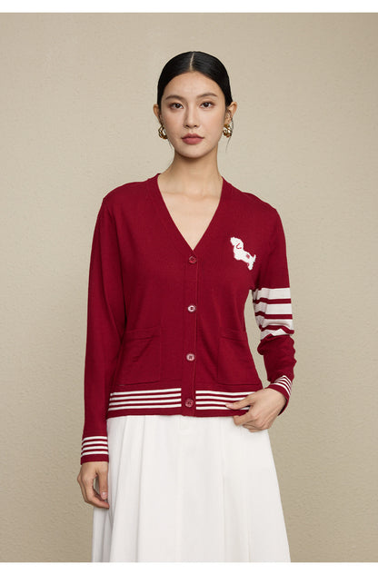 Wool Blend Striped Sweater | Long Sleeve, Women, Casual