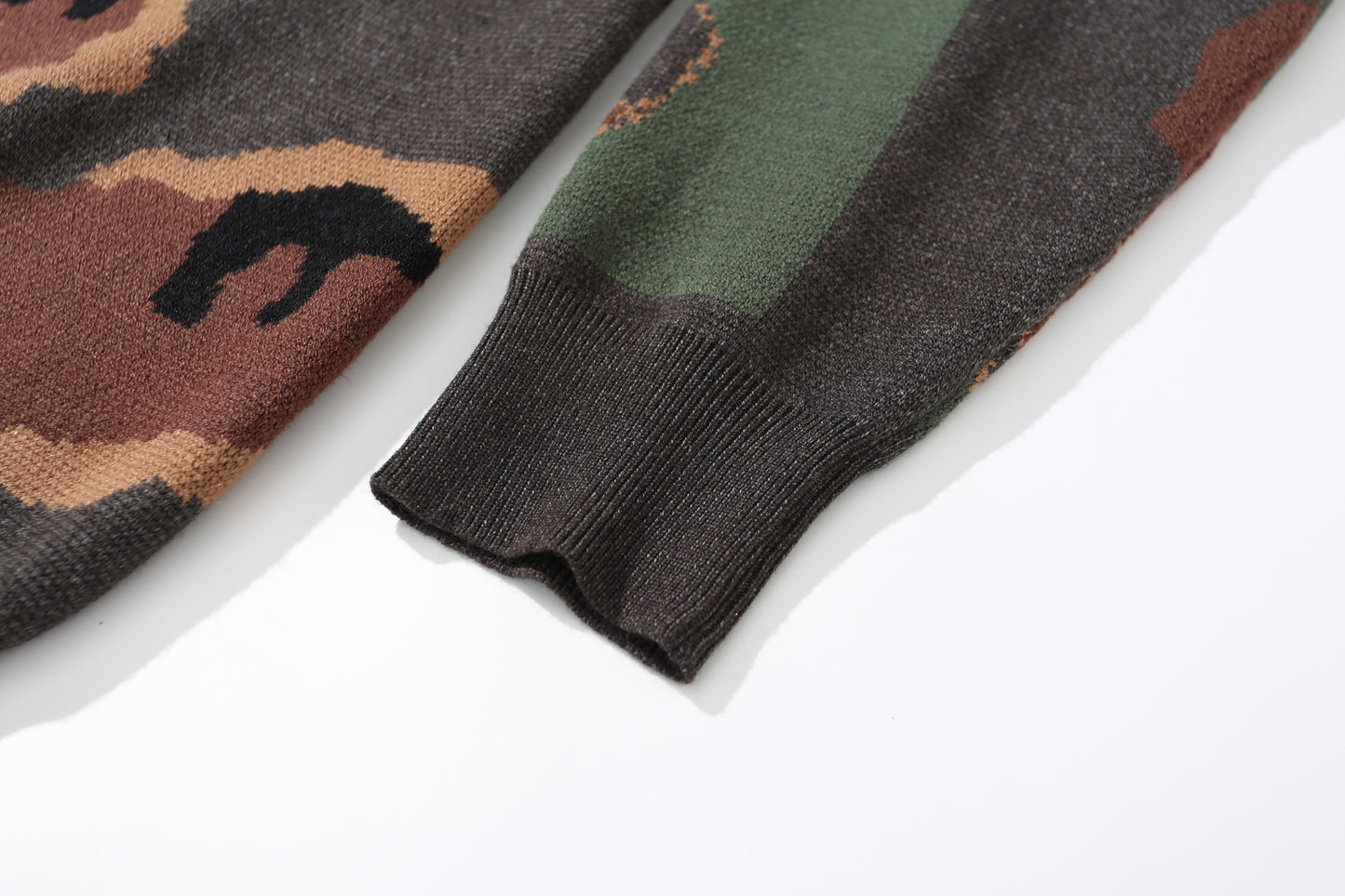Blended Fiber Jacquard Sweater | Apricot, Green