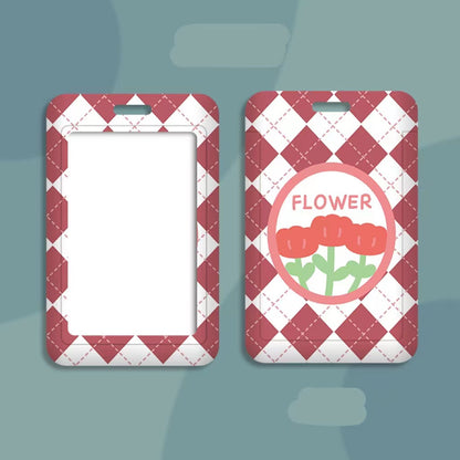 Kawaii ID Card Holder — Illustrated Badge Sleeve, Lanyard or Keychain