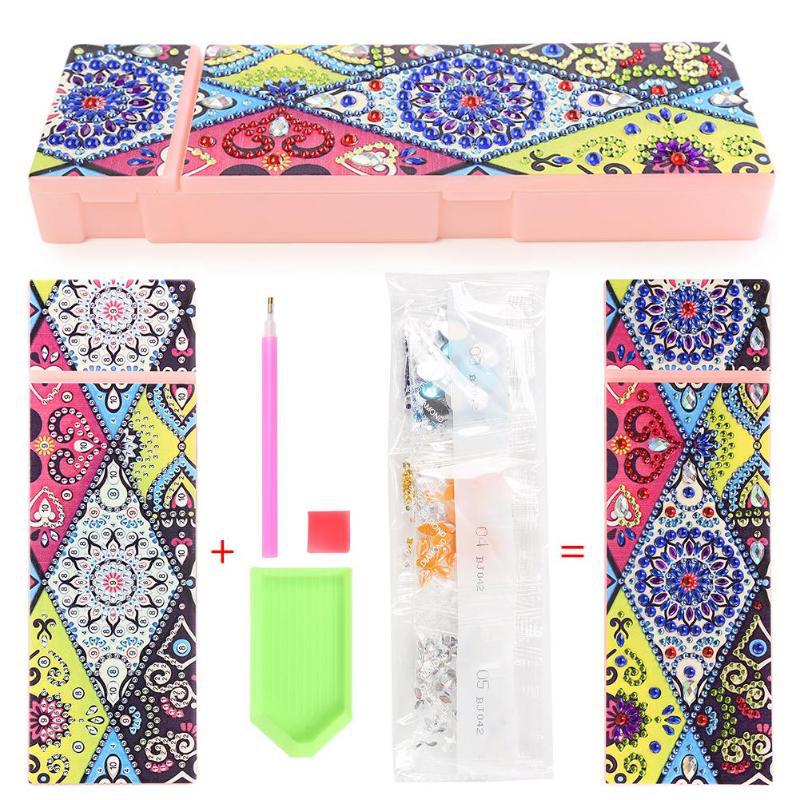 DIY Diamond Painting Pencil Case Kit — 10 Designs, Resin Rhinestones