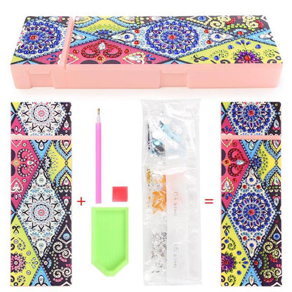 DIY Diamond Painting Pencil Case Kit — 10 Designs, Resin Rhinestones