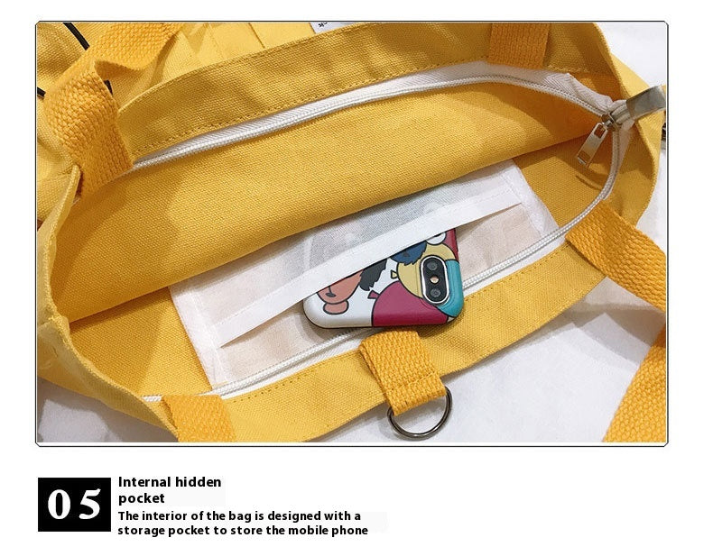 Canvas Backpack | Black, White, Yellow, Pink