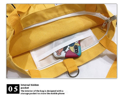 Canvas Backpack | Black, White, Yellow, Pink