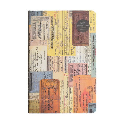 Vintage Collage Kraft Paper Notebook — A5, 96 Sheets, European Retro
