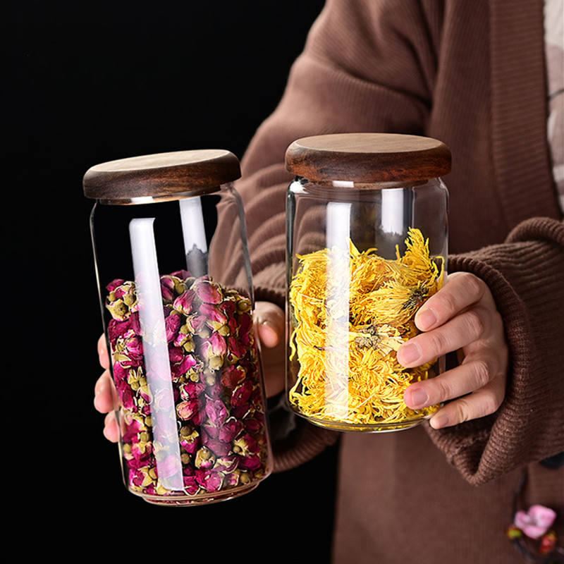 Glass Storage Jar | Wooden Lid, 300-1600ML