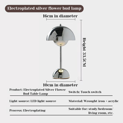 LED Night Light | Mushroom & Bud, Silver/Gold
