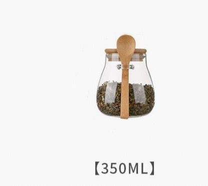 Glass Spice Jar | Bamboo Lid, Food Storage Container
