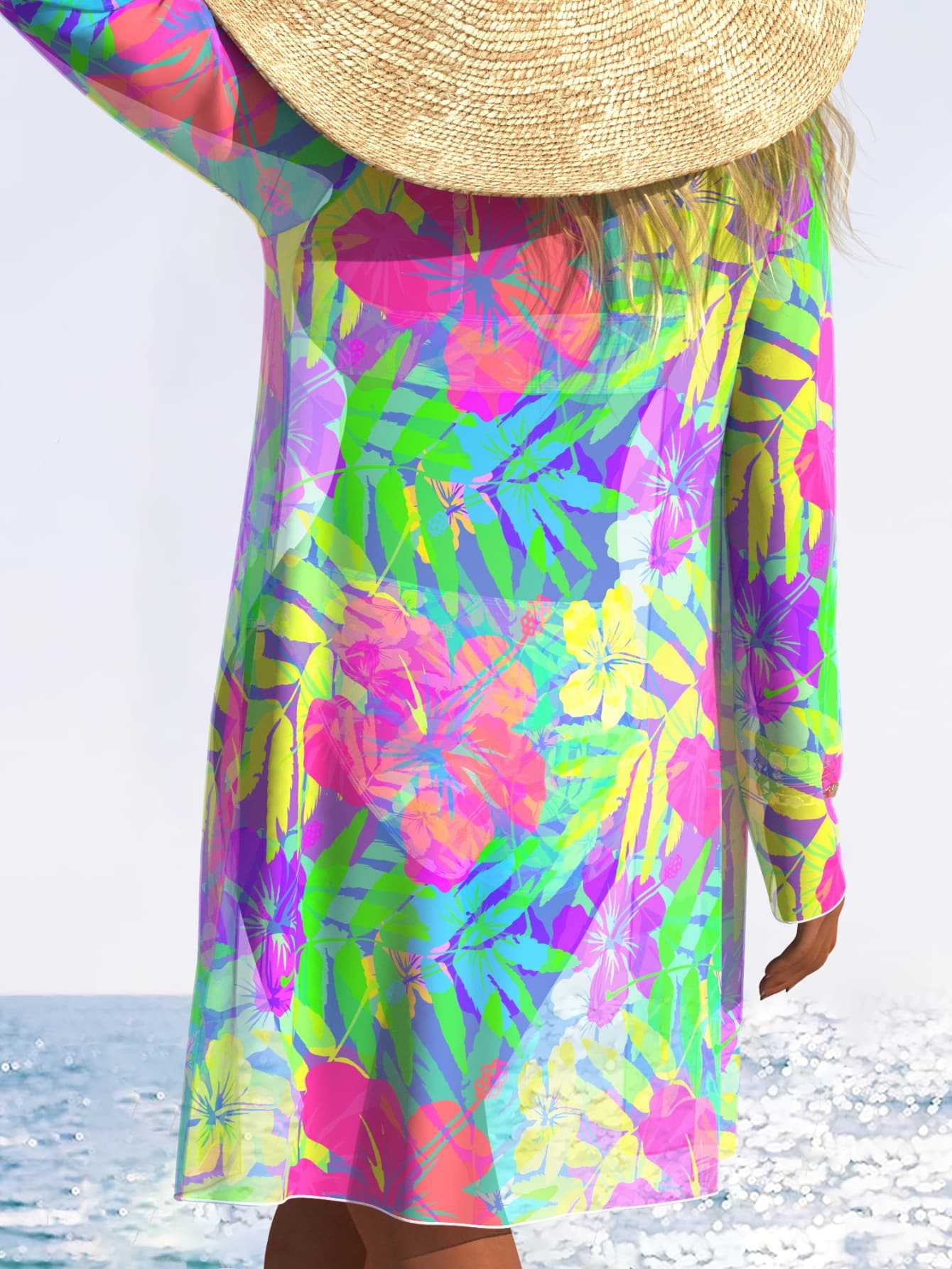Polyester Tie Up Printed Bikini | Solid Color, Sleeveless