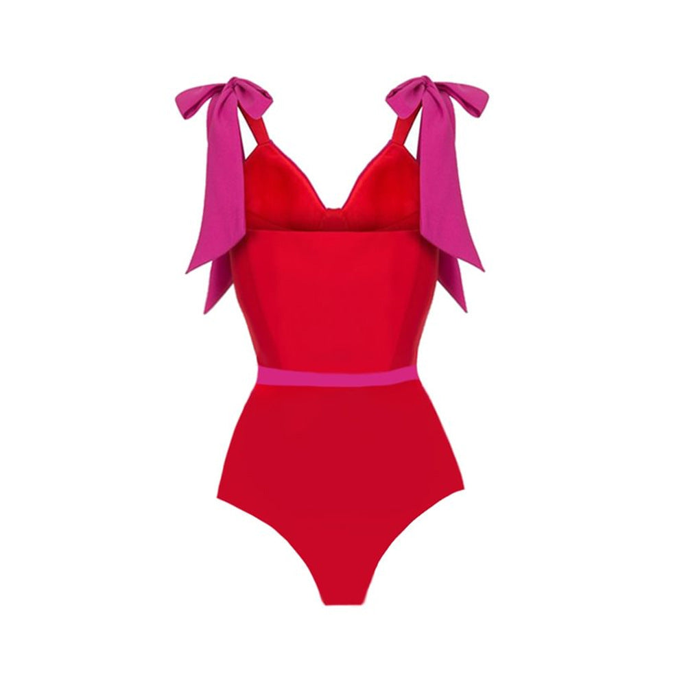 Nylon One-Piece Swimsuit | Butterfly Knot Strap, Women