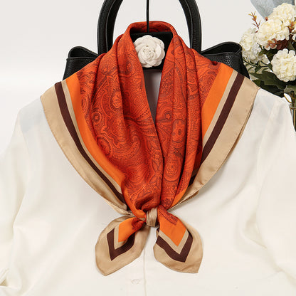 Imitation Silk Scarf | Cashew Flower, 70x70cm
