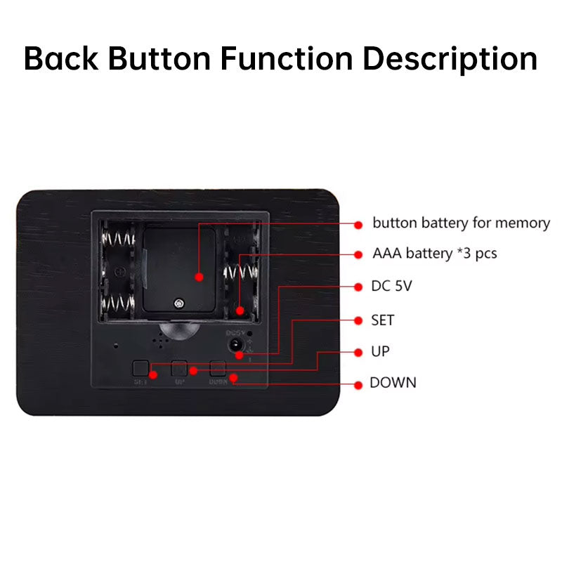 Wooden Digital Clock | Voice Controlled LED Alarm