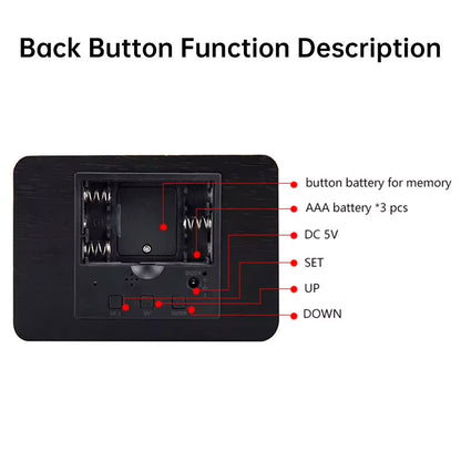 Wooden Digital Clock | Voice Controlled LED Alarm