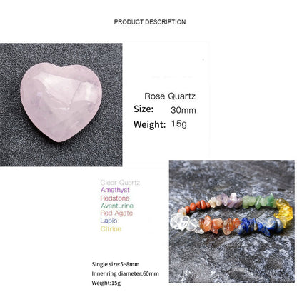 Natural Crystal Stone Chakras Bracelet | 11pcs Set