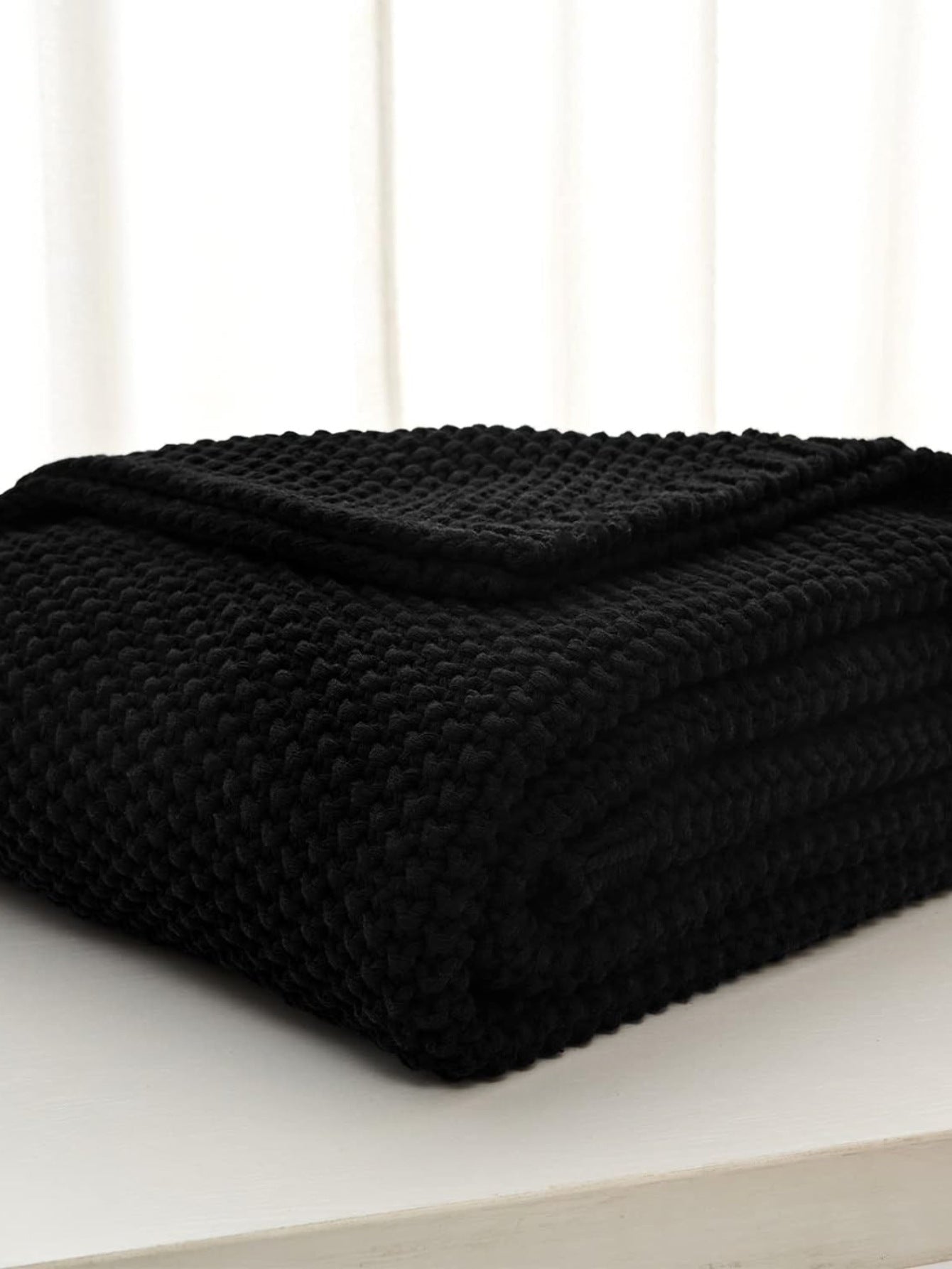Acrylic Knitted Blanket | Geometric Pattern, 130X160CM