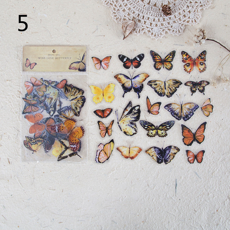 Butterfly Specimen Sticker Pack — PET Journaling & Scrapbook Stickers