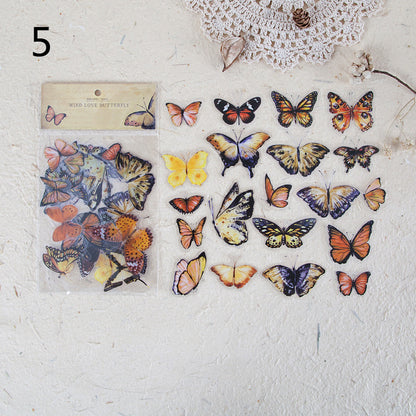 Butterfly Specimen Sticker Pack — PET Journaling & Scrapbook Stickers