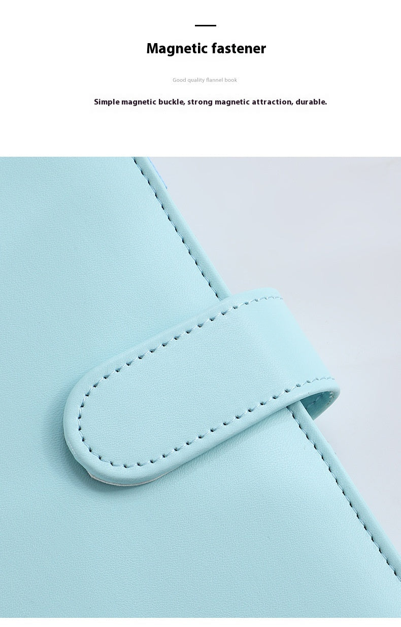 Solid Color Simple Loose-leaf Binder Zipper Bag PU Leather Notebook Shell
