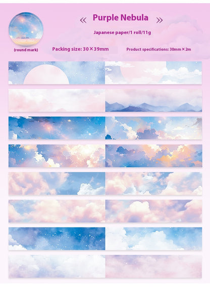 Japanese Paper Sky Theme Journal Stickers Tape