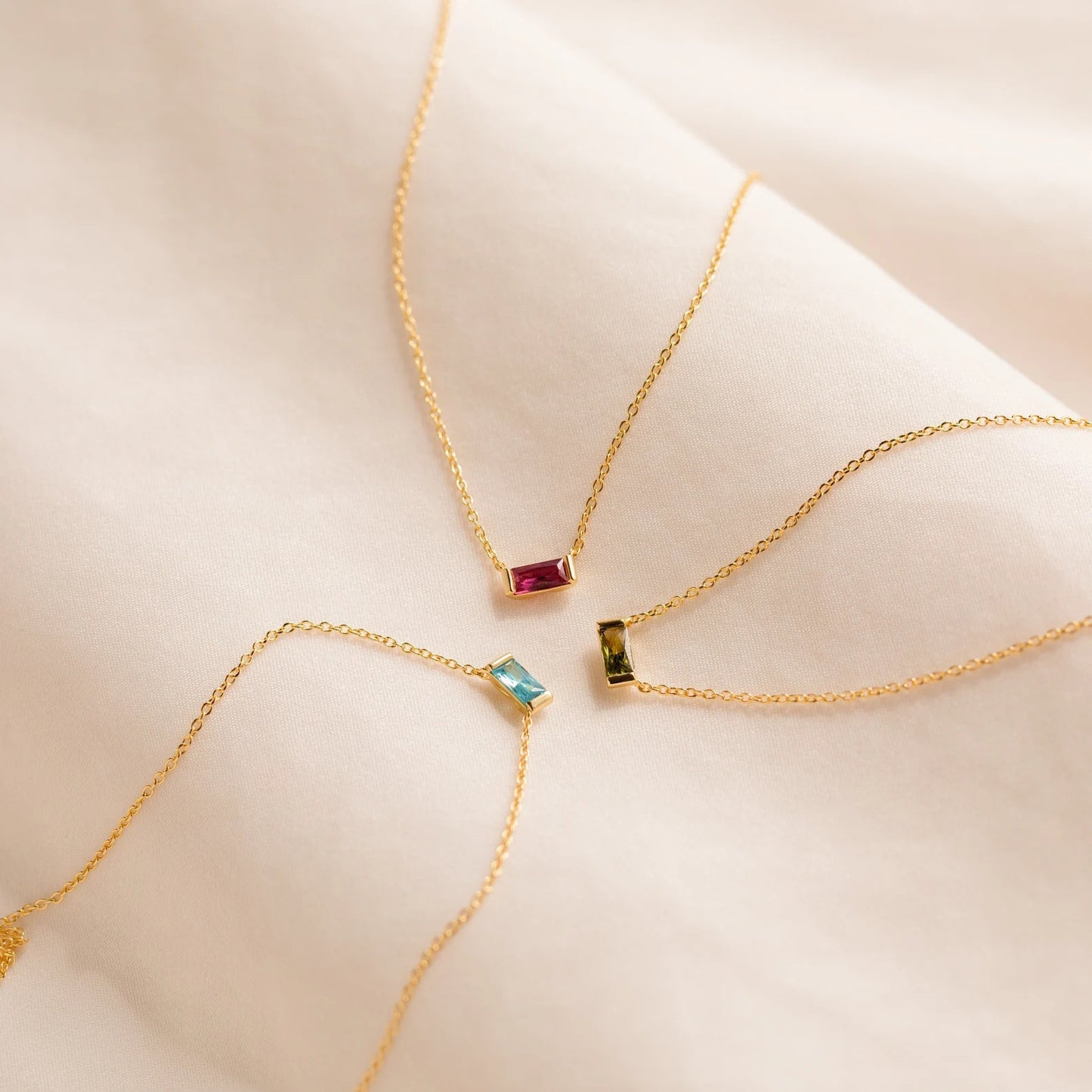 Stainless Steel Birthday Stone Necklace | 12 Zirconia