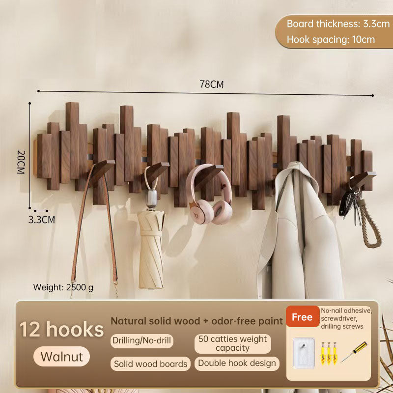 Beech Wood Wall-Mounted Piano Key Coat Rack