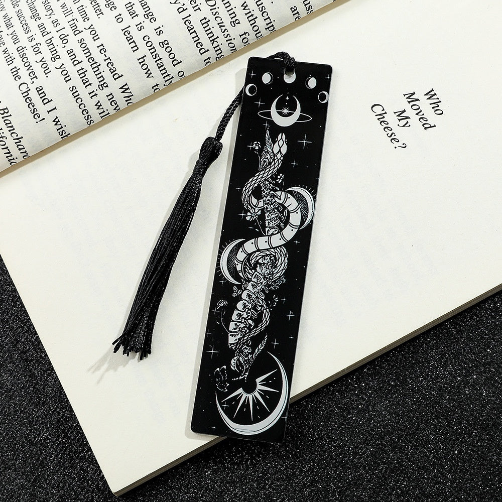Creative Skull Pattern Acrylic Tassel Reading Decoration Bookmark