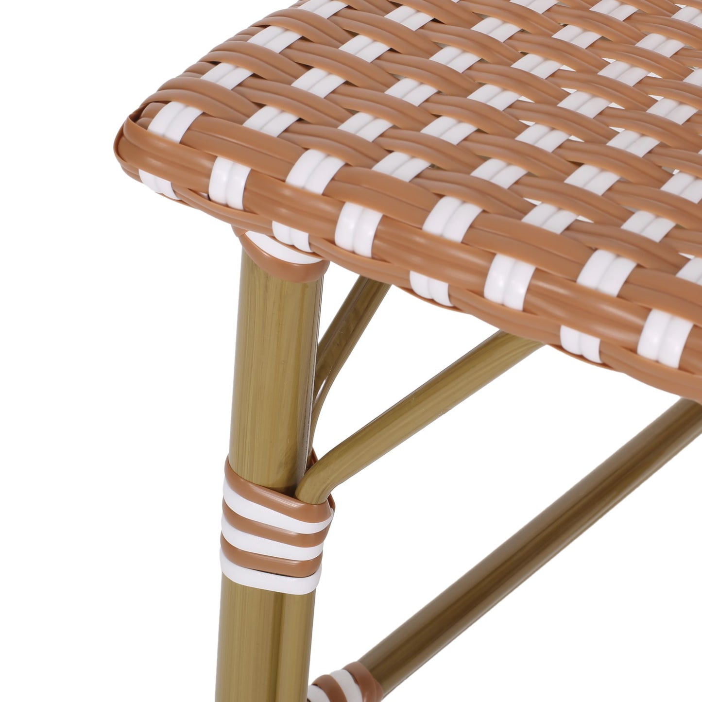 Aluminum Frame Wicker Bar Stool | Rust, Set of 2
