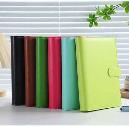 Solid Color Simple Loose-leaf Binder Zipper Bag PU Leather Notebook Shell
