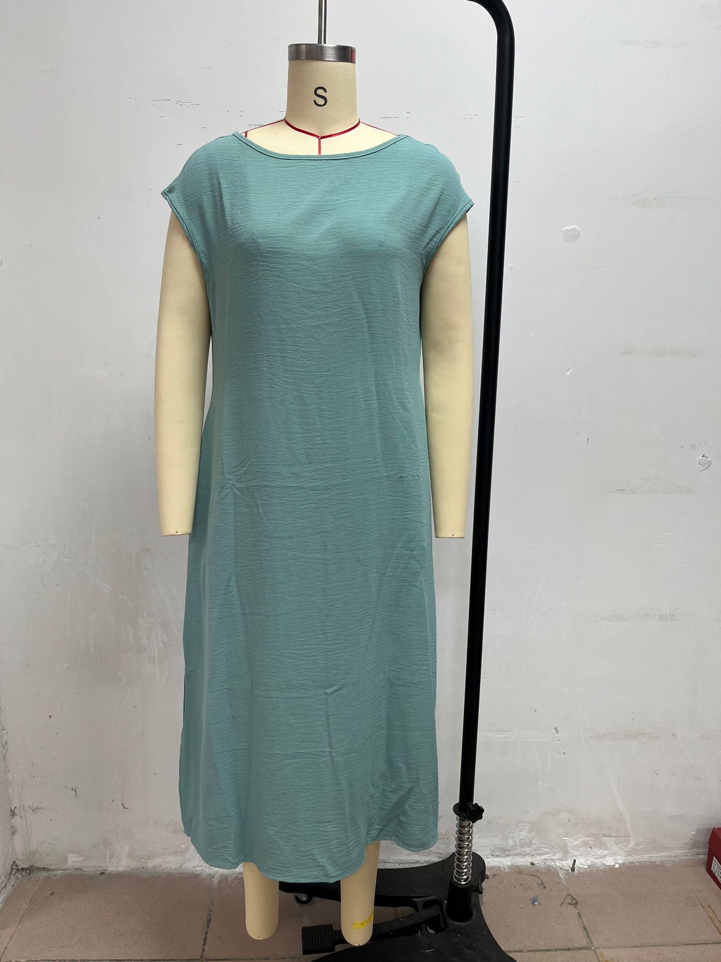 Polyester Sleeveless Slim Fit Dress | White, Black, Blue