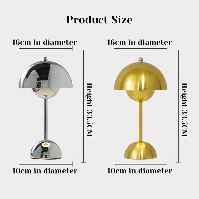 LED Night Light | Mushroom & Bud, Silver/Gold