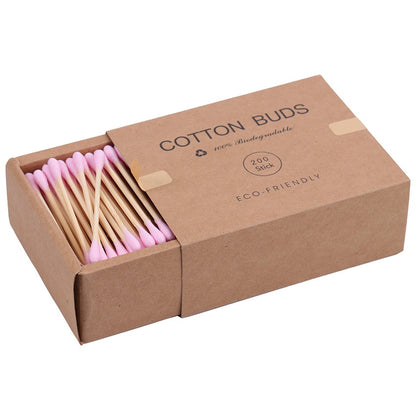 Bamboo Cotton Swabs | 200PCS, Double Head, Disposable