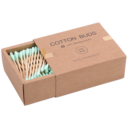 Bamboo Cotton Swabs | 200PCS, Double Head, Disposable