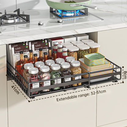 Carbon Steel Spice Rack | Adjustable, Black, 2 Pack