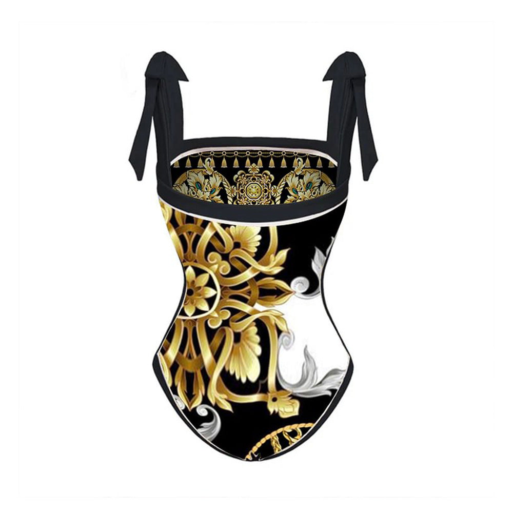 Polyester One-Piece Swimsuit | Double-Sided, Black