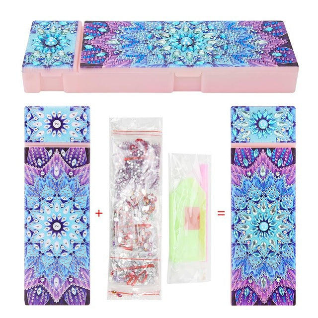 DIY Diamond Painting Pencil Case Kit — 10 Designs, Resin Rhinestones