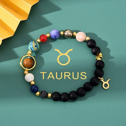 Tiger Eye Zodiac Bracelet | Natural Stone, 8mm